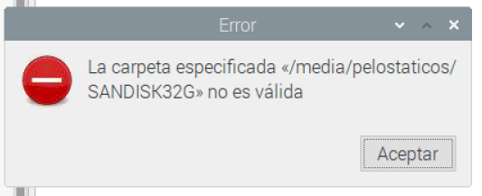 Error de montaje unidad externa